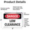 Signmission Low Clearance, 5 in W x Rectangle, Vinyl Decal OS-2PACK-DS-D-35-L-2239 - alternate 6